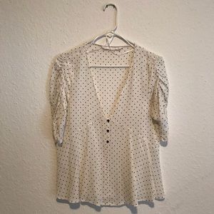 Zara polka dot blouse